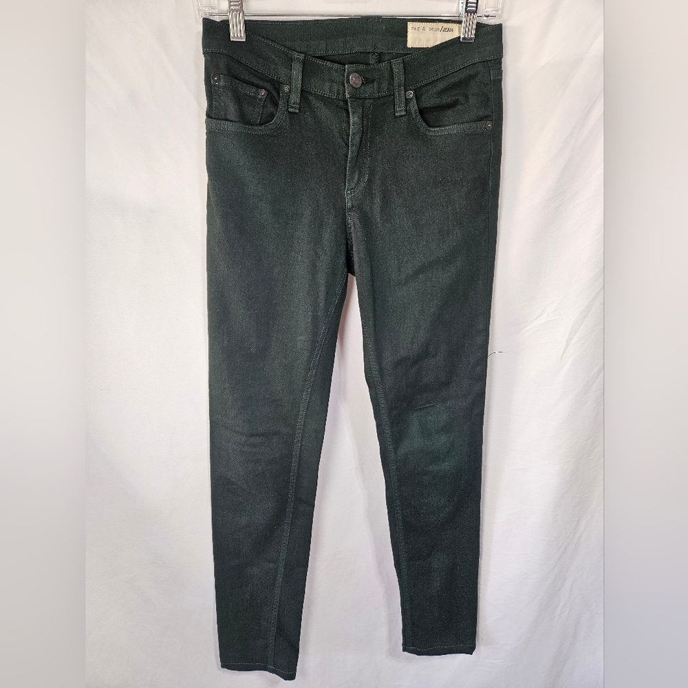 rag & bone Forest Green Skinny Jeans Size 28 Mid Rise Stretch Denim